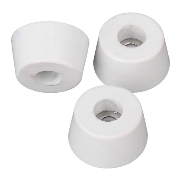 10 stk. hvide skridsikre gummifødder møbelknopper skabsfødder 25x20x13mm