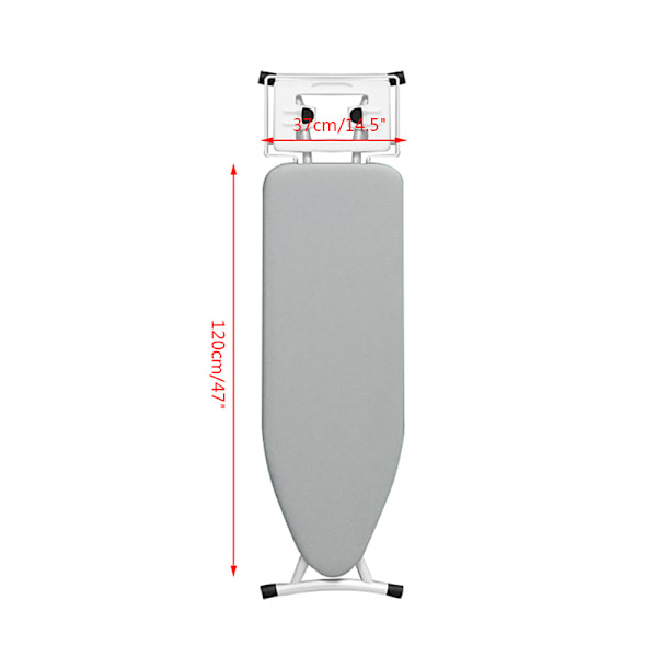 Polyester strykbrädsöverdrag Högtemperaturbeständigt dubbelt lager strykbrädsöverdrag Grå Gray 120*37cm