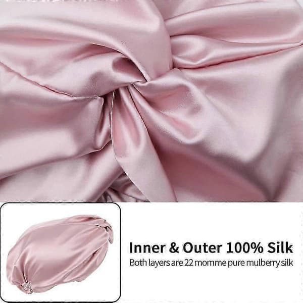 Silke sovehætte til kvinder, silke sovehætte, silke sovehætte 24*25cm