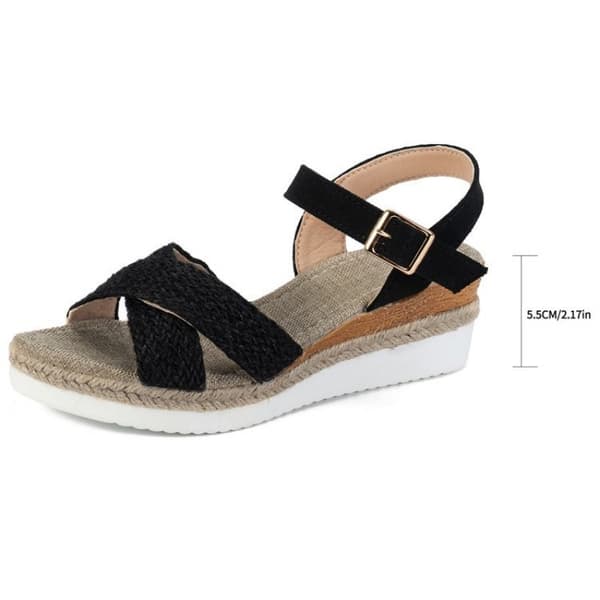 Casual damesko med kilehæl, sommersko, sorte black 10