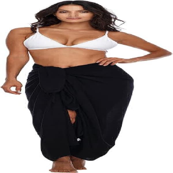 One Size - Sort Sarong/Pareo - Til Kvinder - Strandlook - Til at have over badetøj