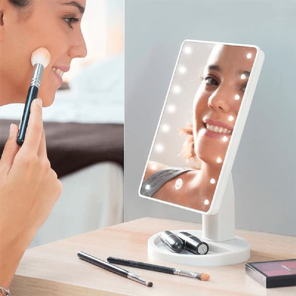 Makeupspejl med LED-belysning Vit