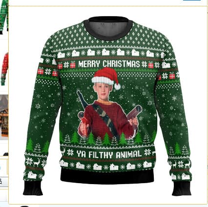 Jultröja med rund hals, Pullover, 3D-tryckt vintertröja med lång ärm - EL3634 - Storlek M M