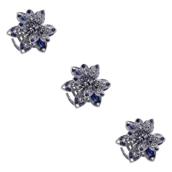 1/3 Strass Blomma Stor Hårklämma Håraccessoarer för 3Set