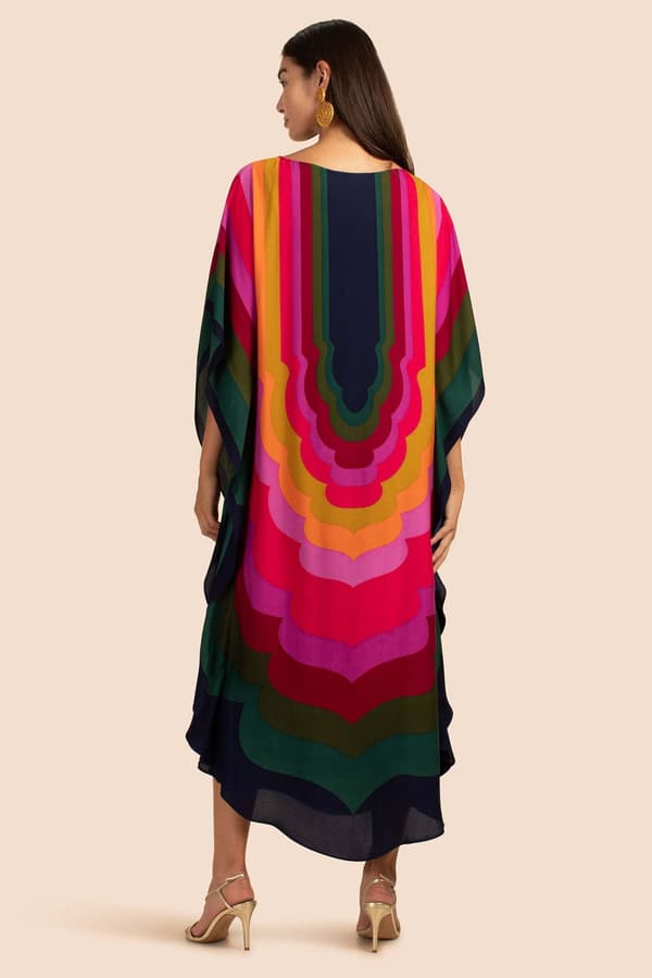 Dame strandkjole i regnbuefarver, plus size Green