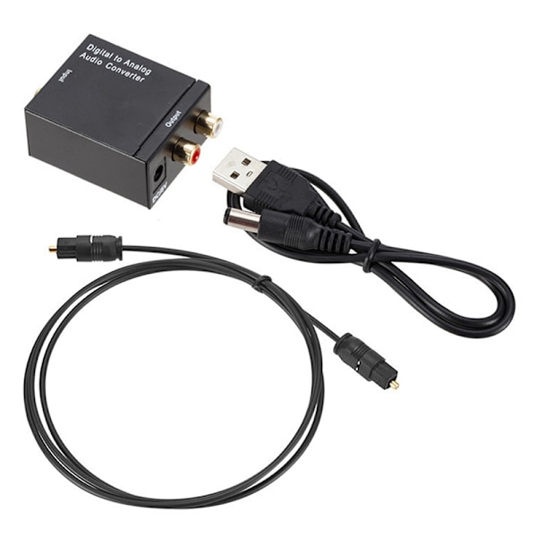 Förstärkare Digital till Analog Omvandlare RCA R/L och Dekodning med Optisk USB