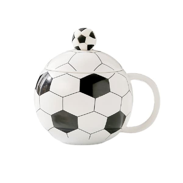 Söt mugg, unik keramisk kaffemugg med lock och sked, rolig mugg A2