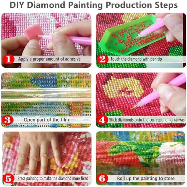 30x40cm Sæt#B 5D DIY Diamantmaling, Hus Landskab Diamantma
