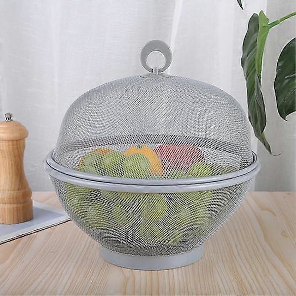 Stor Fruktkorg i Mesh med Lock, Flugtät Fruktskål, Lätt att Rengöra, Diskmaskinsäker Fruktkorg med Lock rose red