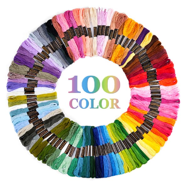 100 kpl nukkeja kirjontalanka / mulinélanka multicolor