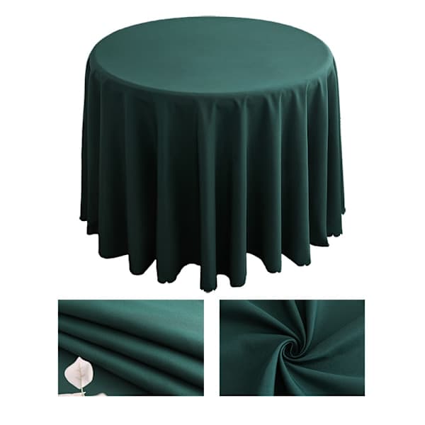 Rund duk i polyester, maskinvaskbar - Mørkegrønn 240cm