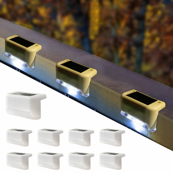 Professionell trådlös solcellsbelysning utomhus (8 st) Vit s Vit s White shell white light