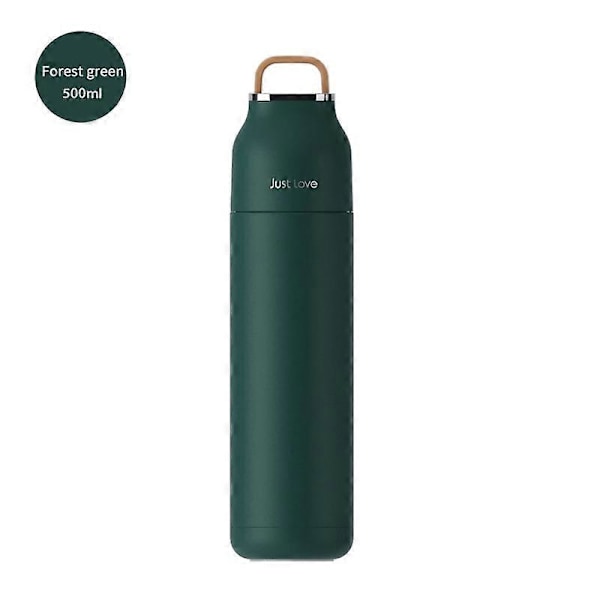 500ml kaffe resemugg termos inbyggt lock kopp rostfritt stål termospotta present kontorsmugg Forest Green