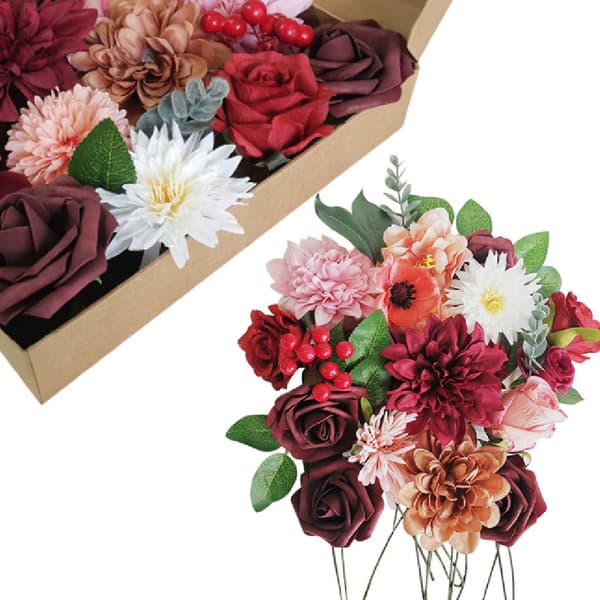 Brudebukett med blomster til bryllup rode