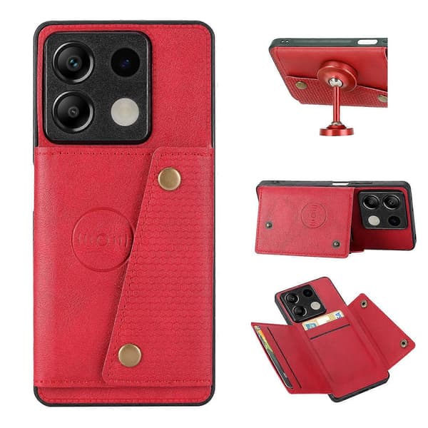 Xiaomi Redmi Note 13 5G -kotelo PU-nahka+TPU, pudotussuoja, korttipidike Style E