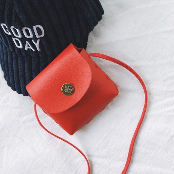 Enkel flickprinsessa crossbody-väska PU vattentät mini axelväska NO:8