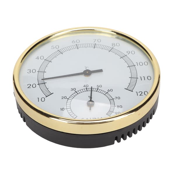 Saunatermometer til vægmontering med klar skala, fysisk induktion, rustfrit stål hygrometer