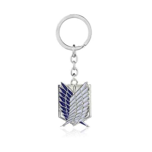 Förpackning med nyckelringar med miniatyrmärken