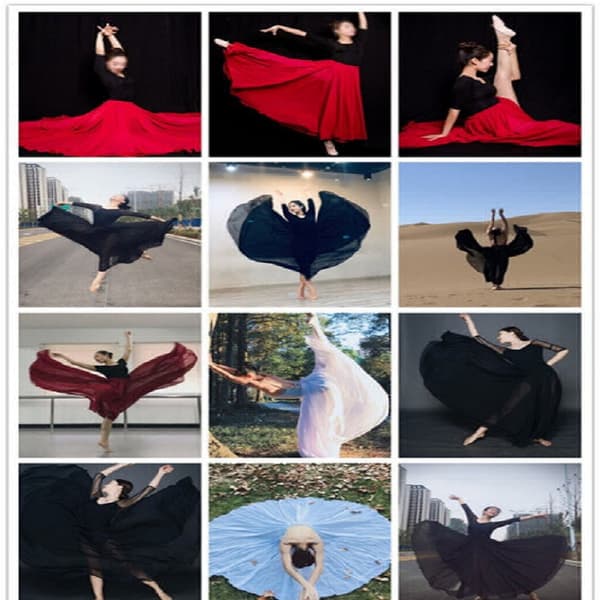 720 Silkeslen Tunn Chiffong Elastisk Midja Lång Danskjol för Magdans Beige Beige Beige 95cm
