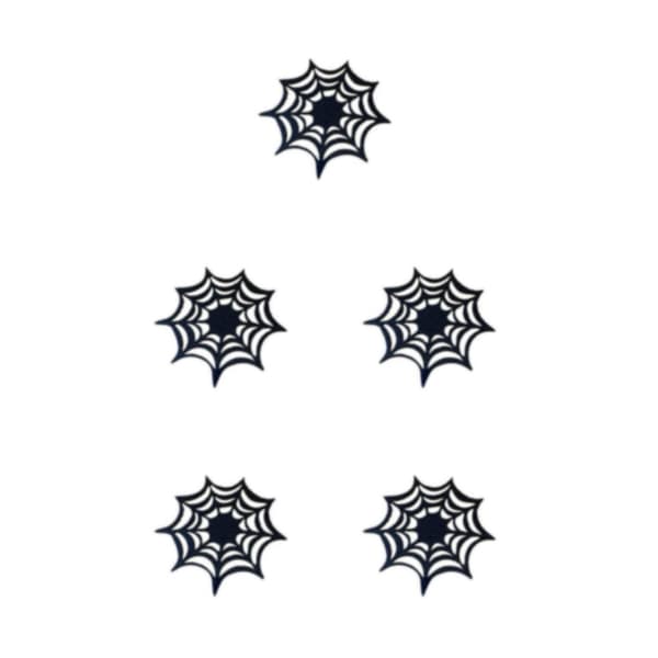 1/2/5 5 Stk. Halloween Edderkoppespind Dækkeservietter - Varmebestandige og Sorte Black 5PCS