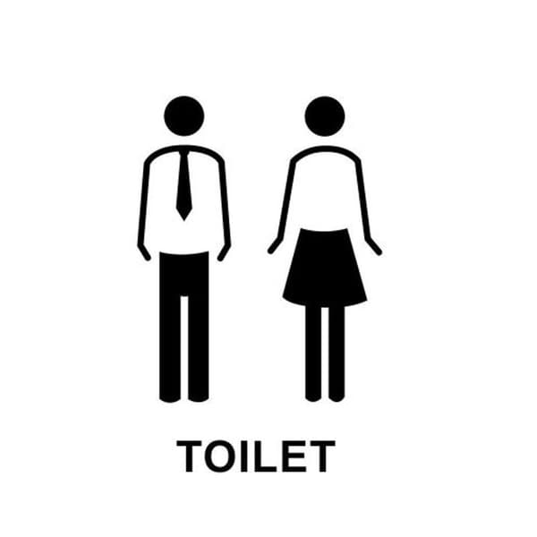 Personligt toiletskilt 19 x 14 cm - Slips - Sort Unisex