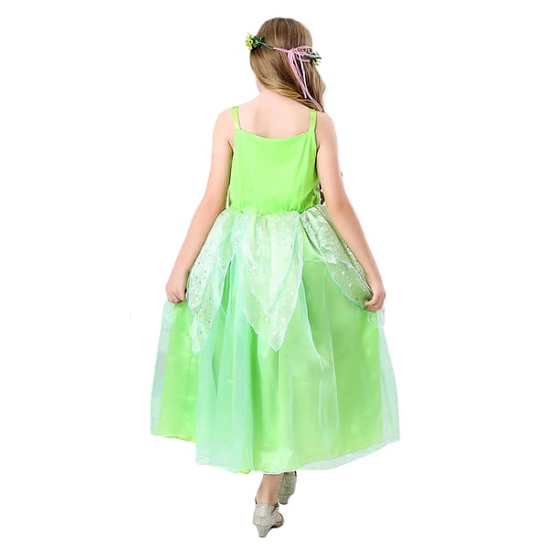 Barnflicka Halloween Peter Pan Tingeling Fe Cosplay Klänning 110cm