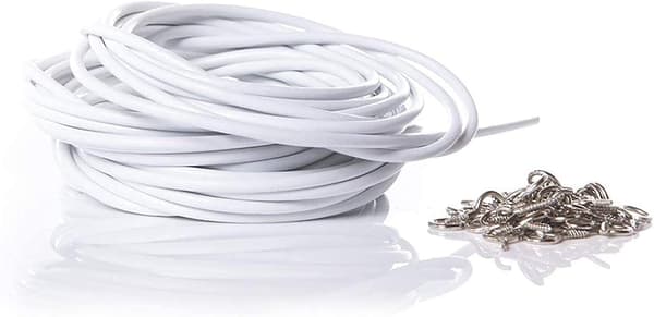 6 meter gardinvajer med 8 par krokar och öglor, Multi-Pur