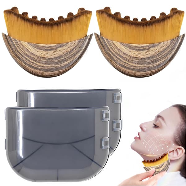 2/3-pack Lymfdränageborste - Ansiktsborste för ansiktsmassage och lymfdränage, förbättrar hudtonen, 2-Pack