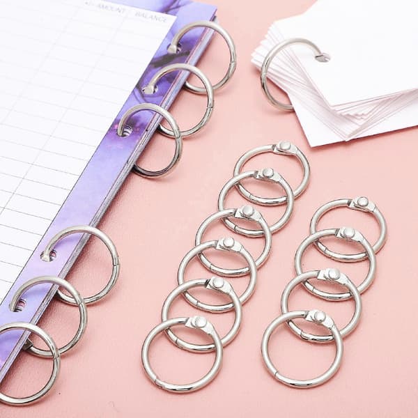 120 stk. Bogringe Metal Bogringe Løse Bladringe til Flashcards Noter-FM-