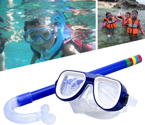 Snorkelset för barn, dykmask, simglasögon, torr snorkel, giftfri dykutrustning, 3-8 år