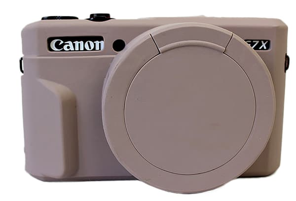Avtakbar silikonlinsehette for Canon G7x Mark II, grå