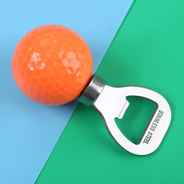 Ølflaskeåbner formet som en golfbold, 92,67 mm rustfrit stål-Orange Orange