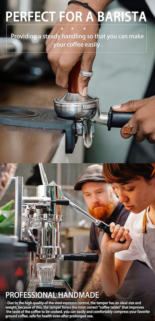 51 mm, espressostamper i rustfrit stål