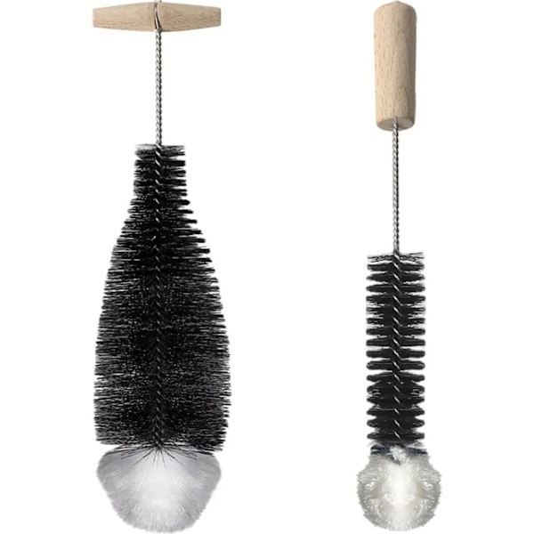 2 kpl Mustia pullosiveltimiä SodaStream-pulloille, pitkä ja ohut harja pullojen puhdistukseen | Pullonpuhdistusharja 33*23,5*9cm/33*13*3cm
