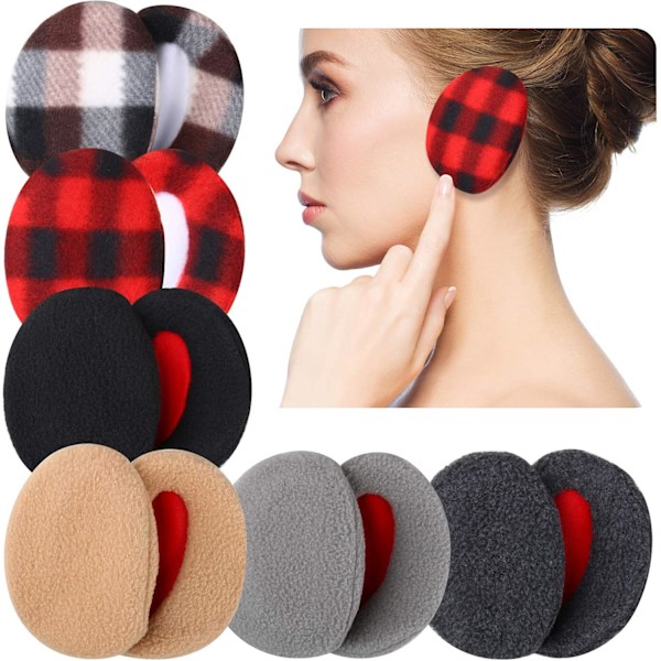 6 par Ear Muffs Bandless Fleece Öronvärmare Vinter Öronmuffar