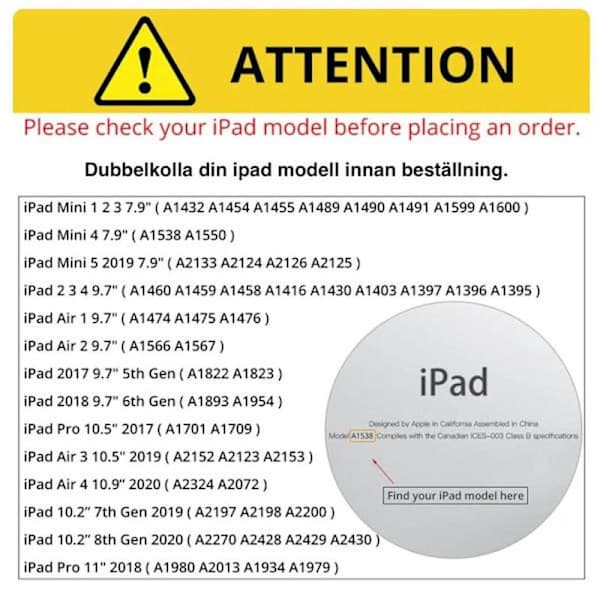 iPad Cover 10.2 2021/2020/2019 / Air 3 / Pro 10.5 Sort