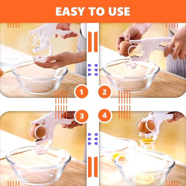 Eggeknekker for rå egg - Eggbryter Eggåpner Enhånds eggeknekker Eggeskallåpner