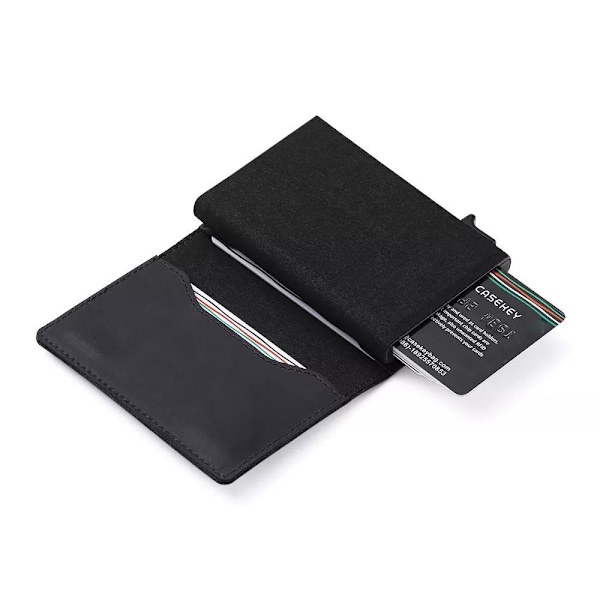 Exklusiv Korthållare C4U Design RFID & NFC Skydd Plånbok Pop-up Svart Black one size