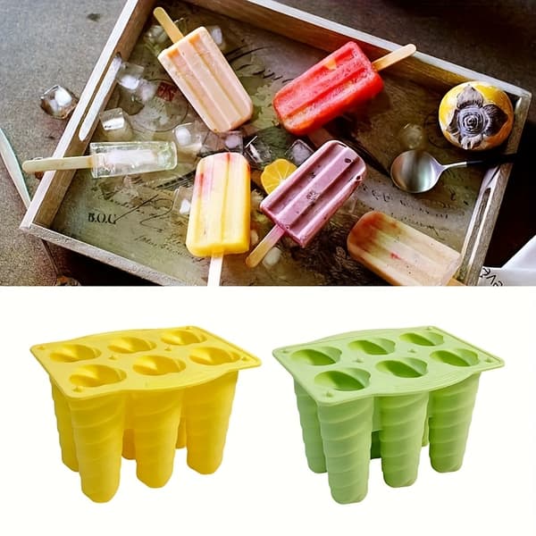 6-hullers silikoneform til is og ispinde - DIY spiralbakke til sommerferie på stranden 1pc