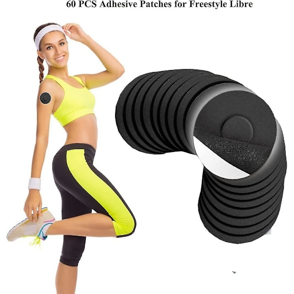 Sensorskydd för Freestyle Libre, Självhäftande Sensorplåster Vattentätt CGM-sensorskydd Utan Lim Svart 10pcs Black