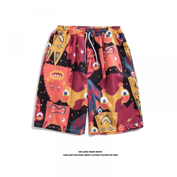 Färgglada shorts för män, badbyxor för varm sommar, sport, löpning, badkläder med nätfoder - DK7008