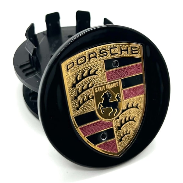 4-Pack - Porsche Navkapslar / Hjulnavemblem - Bil 95 75 mm Svart