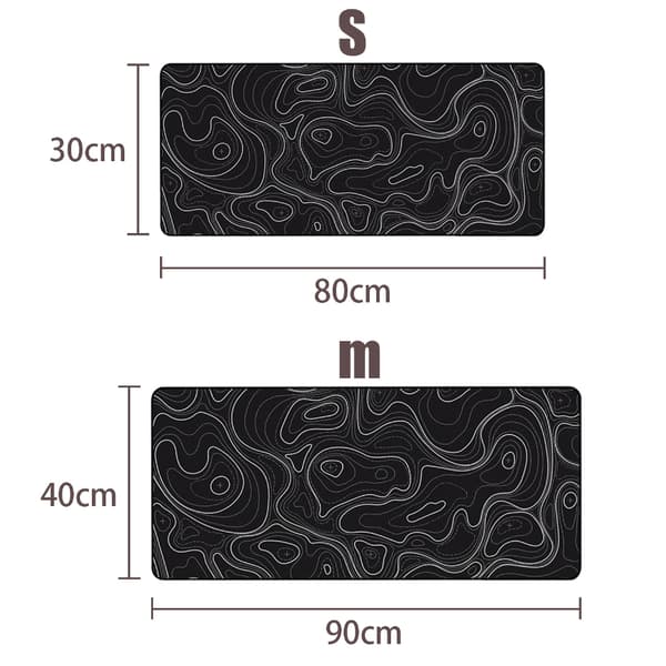 Stor musematte skrivebordsbakgrunn Svart S Svart Black S
