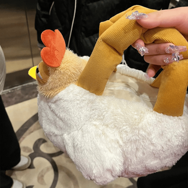 Plys Håndtasker Kyllingeformet Taske Lynlås Håndtaske 30cm