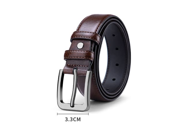 Sort 33 mm jeansbælte i kalveskind 2 250 105 cm