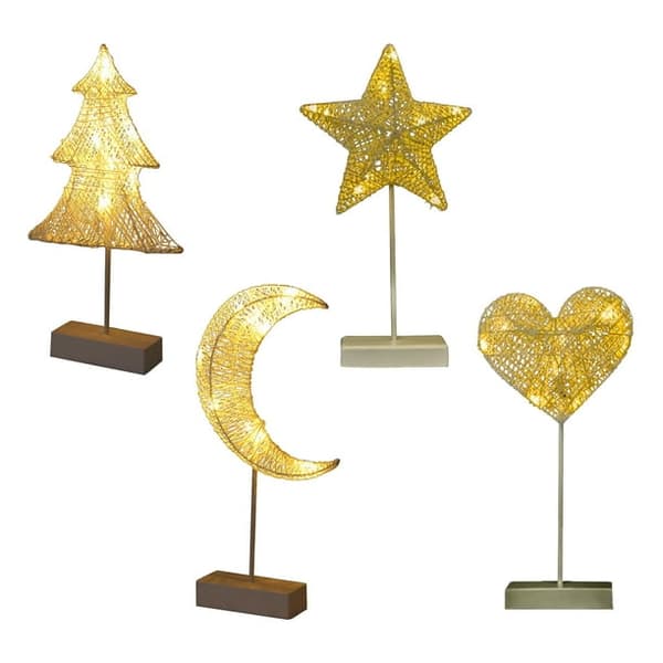 Femuddig Stjärnformad Bordslampa Mini Julgran Koppar Present Rotting