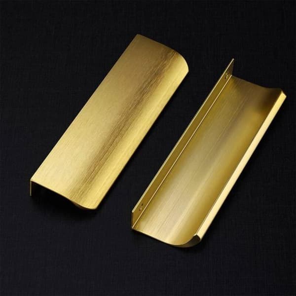 10 stk. usynligt møbelgreb, guld skabsgreb, hulafstand 128 mm, usynligt greb - møbelgreb