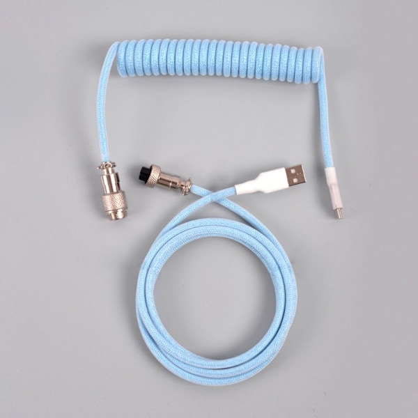 Mekaniskt tangentbord spiral kabel USB tangentbordskabel BLÅ blue