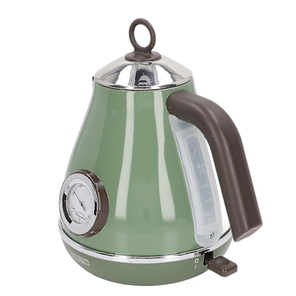 Elektrisk Vattenkokare med Temperaturdisplay Retro Målad Elektrisk Vattenkokare med 360 Graders Rotationsbas EU-kontakt 220-240v Mörkgrön