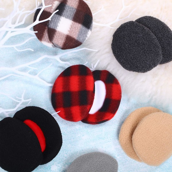 6 par Ear Muffs Bandless Fleece Öronvärmare Vinter Öronmuffar